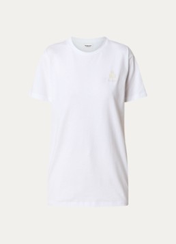 Isabel Marant Dames Aby T-shirt met logoborduring in de kleur Wit, maat: XL