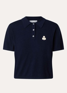 Isabel Marant Dames Althea polo met logoborduring in de kleur Donkerblauw, maat: 38