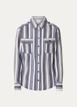 Isabel Marant Dames Gelva blouse met streepprint en borstzakken in de kleur Gebroken wit, maat: 36