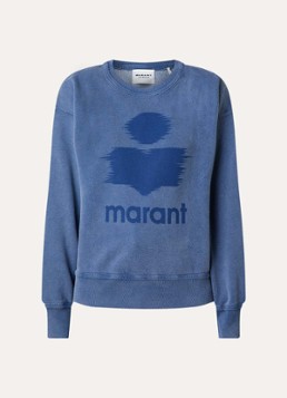 Isabel Marant Dames Mobyli sweater met logoprint in de kleur Indigo, maat: 36