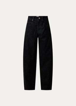Isabel Marant Dames Belky high waist straight leg jeans met steekzakken in de kleur Zwart, maat: 36