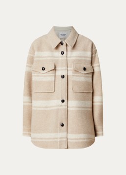 Isabel Marant Dames Harveli jack in wolblend met steekzakken in de kleur Zand, maat: 36
