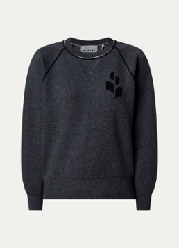 Isabel Marant Dames Loriby sweater in wolblend met logo in de kleur Antraciet, maat: 34