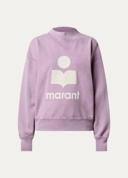 Isabel Marant Dames Moby sweater met opstaande kraag en flock logoprint in de kleur Oudroze, maat: 42