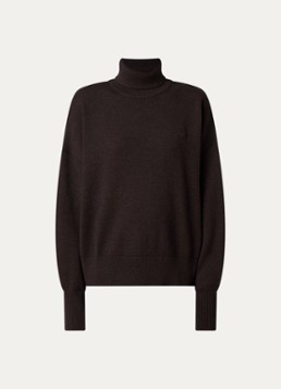 Isabel Marant Dames Nasha fijngebreide trui in wolblend met col in de kleur Chocoladebruin, maat: 34