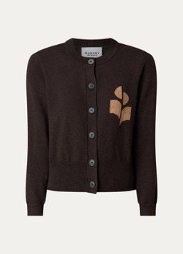 Isabel Marant Dames Newton fijngebreid vest in wolblend met logo in de kleur Chocoladebruin, maat: 38