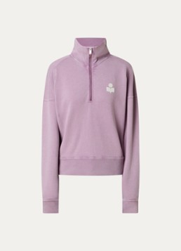 Isabel Marant Dames Ross sweater met halve rits en flock logoprint in de kleur Lavendel, maat: 36