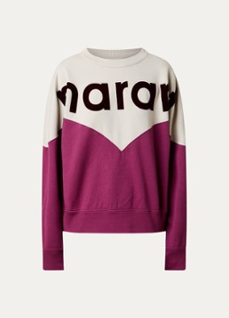 Isabel Marant Dames Oversized sweater met flock logoprint in de kleur Paars, maat: 38
