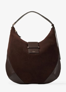 Jimmy Choo Dames Bar Hobo/M schoudertas van suède in de kleur Donkerbruin
