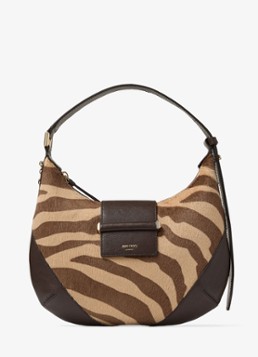 Jimmy Choo Dames Bar Hobo/S schoudertas van kalfsleer met ponyhair in de kleur Bruin