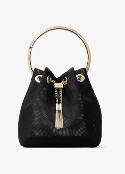 Jimmy Choo Dames Bon Bon handtas van mesh in de kleur Zwart