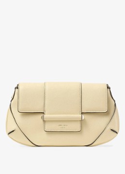 Jimmy Choo Dames Bar Wallet/Chain crossbodytas van lamsleer in de kleur Creme