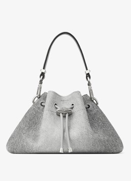 Jimmy Choo Dames Cinch S schoudertas van suède in de kleur Grijs