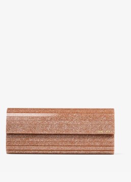 Jimmy Choo Dames Sweetie Plexi clutch met glitter en afneembare schouderriem in de kleur Beige