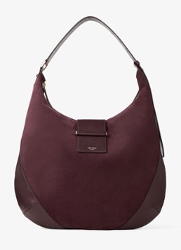 Jimmy Choo Dames Bar Hobo/M schoudertas van suède in de kleur Bordeauxrood