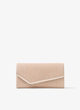Jimmy Choo Dames Emmie Clutch met glitter en afneembare schouderriem in de kleur Beige