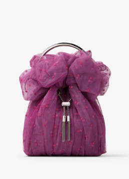 Jimmy Choo Dames Bon Bon handtas van mesh in de kleur Paars