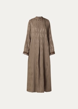 LES Atelier Dames Soraya maxi jurk met print in de kleur Lichtbruin, maat: xs