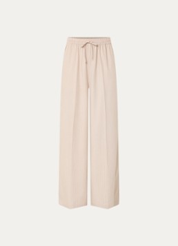 LES Atelier Dames Ghala high waist straight fit broek met streepprint in de kleur Khaki, maat: XL