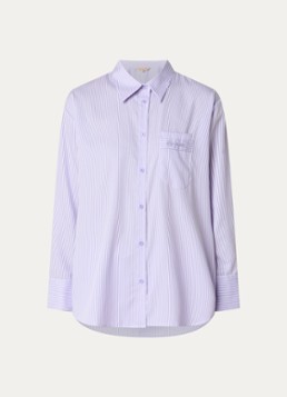 LES Atelier Dames Itri blouse met borstzak in de kleur Lila, maat: L