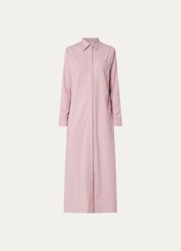 LES Atelier Dames Shey maxi blousejurk met borstzak en stippenprint in de kleur Oudroze, maat: L