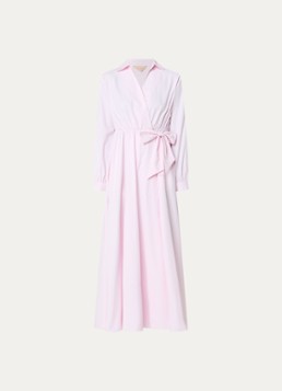LES Atelier Dames Sofia maxi wikkeljurk met steekzakken in de kleur Roze, maat: L
