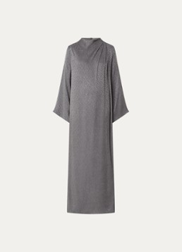 LES Atelier Dames Zineb maxi jurk met structuur in de kleur Grijs, maat: XL