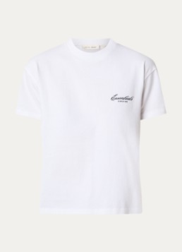 Fear of God Essentials Dames T-shirt met logo en ronde hals in de kleur Wit, maat: L