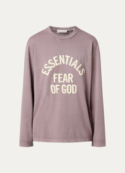 Fear of God Essentials Dames Longsleeve met logoprint in de kleur Taupe, maat: L
