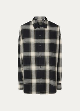 Fear of God Essentials Dames Blouse met ruitdessin in de kleur Antraciet, maat: XS