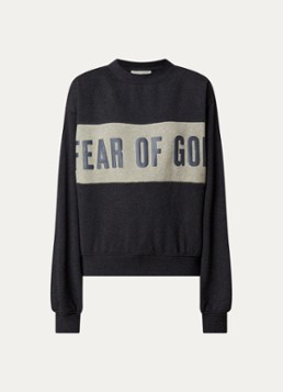 Fear of God Essentials Dames Sweater met logo- en backprint in de kleur Donkergrijs, maat: L