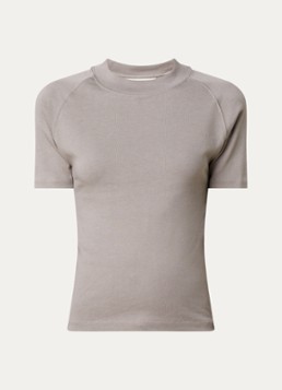 Fear of God Essentials Dames T-shirt met ronde hals in de kleur Taupe, maat: L