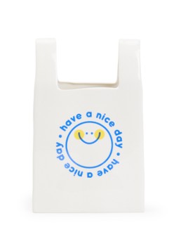 Fluid Market Plastic Bag vaas 25 cm Wit - Deal