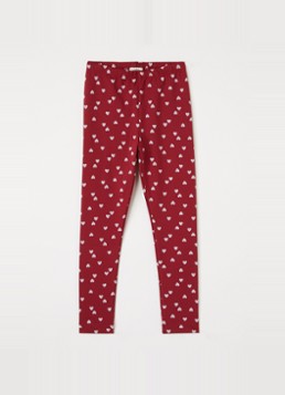Petit Blush Meisjes Lola skinny fit legging met print in de kleur Cranberryrood, maat: 6Y=116