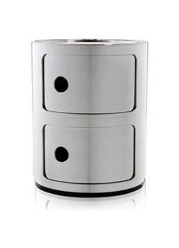 Kartell Componibili kast nachtkast metallic (2 comp.) Ø32 cm Zilver - Deal