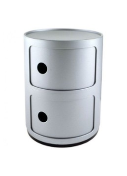 Kartell Componibili kast nachtkastje medium (2 comp.) Ø32 cm Zilver - Deal