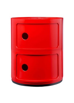 Kartell Componibili kast nachtkastje medium (2 comp.) Ø32 cm Rood - Deal