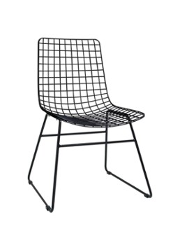 HKliving Wire stoel zwart Zwart
