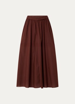 Knit-ted Dames Cato midi rok met steekzakken in de kleur Kastanjebruin, maat: m