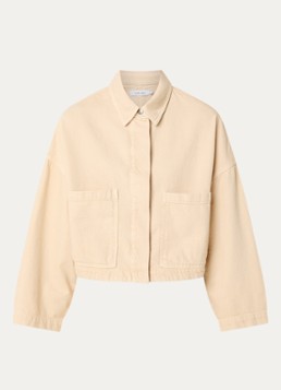 Knit-ted Dames Diasy jack met opgestikte zakken in de kleur Beige, maat: xl