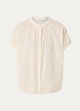Knit-ted Dames Lotus blouse met plooidetail in de kleur Ivoor, maat: xl