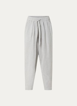Knit-ted Dames Sally high waist straight fit pantalon in linnenblend in de kleur Grijs, maat: s