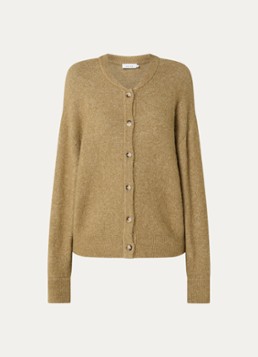 Knit-ted Dames Britney grofgebreid vest met ronde hals in de kleur Camel, maat: s