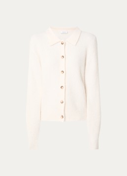 Knit-ted Dames Danny grofgebreid vest met kraag in de kleur Vanillegeel, maat: xl