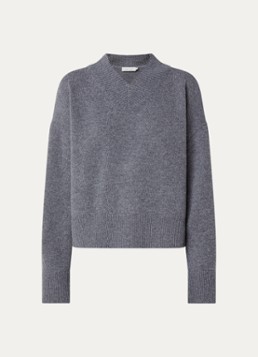 Knit-ted Dames Jean fijngebreide trui met V-hals in de kleur Donkergrijs, maat: l