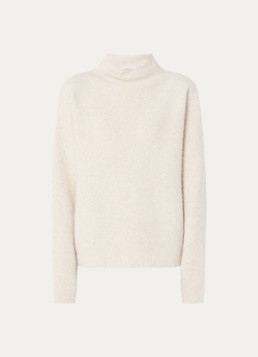 Knit-ted Dames Kim grofgebreide trui met opstaande kraag in de kleur Vanillegeel, maat: m