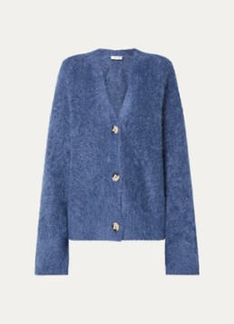 Knit-ted Dames Maris grofgebreid vest met V-hals in de kleur Staalblauw, maat: xl