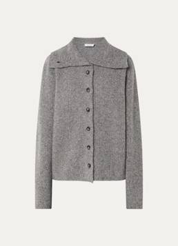 Knit-ted Dames Milo grofgebreid vest met opstaande kraag in de kleur Donkergrijs, maat: m