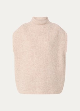 Knit-ted Dames Rave spencer met opstaande kraag in de kleur Creme, maat: xs