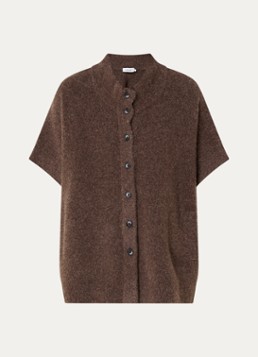 Knit-ted Dames Tove grofgebreid vest met opstaande kraag in de kleur Lichtbruin, maat: XL